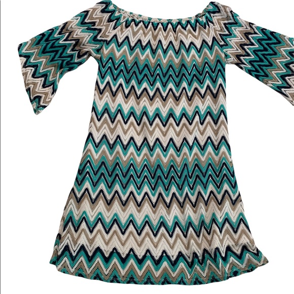 Tacera Women’s Zigzag Pattern Off  Shoulder Dress Size Large - Picture 4 of 17
